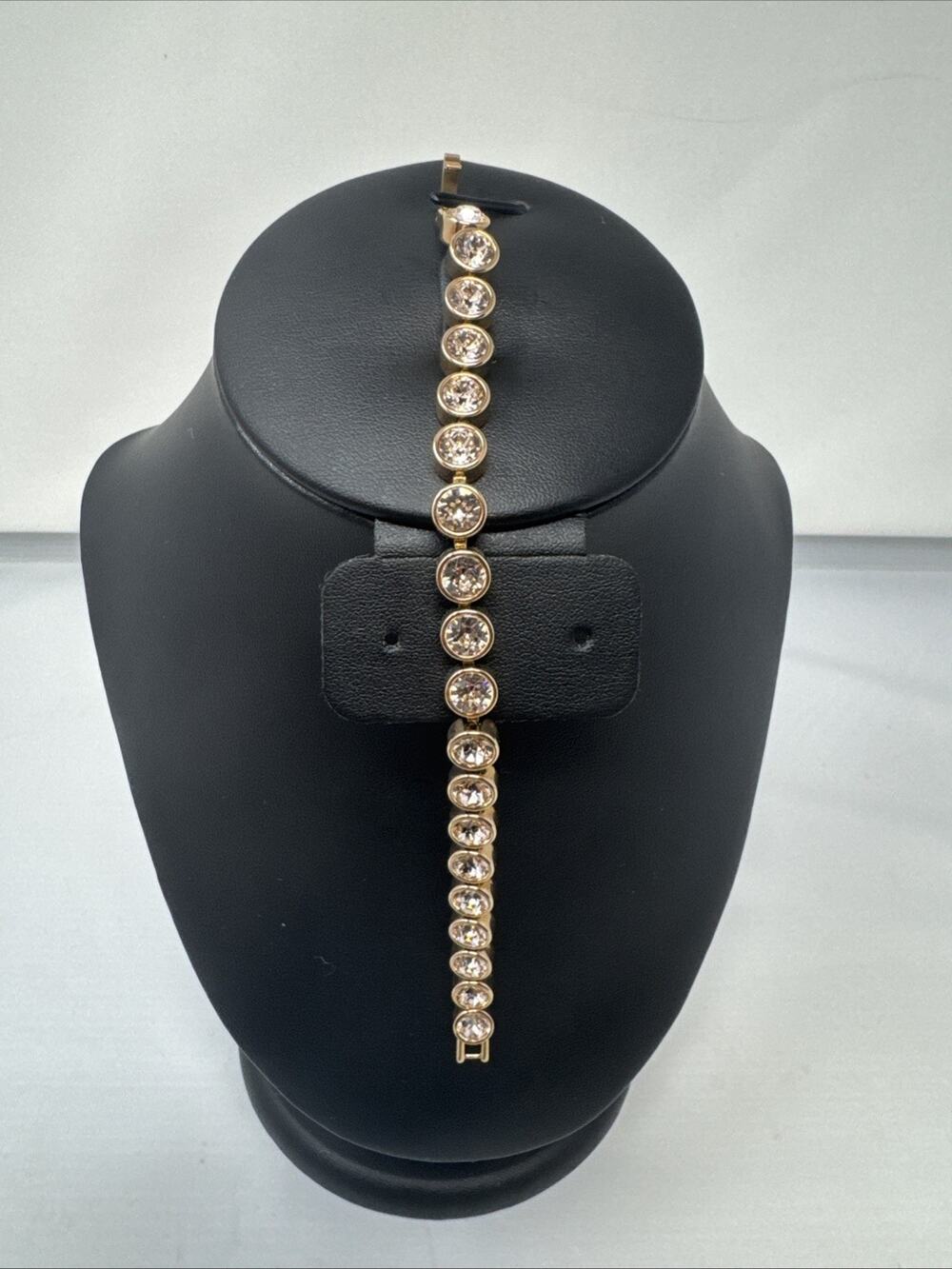 Touchstone Crystal By Swarovski Rose Gold Silk Ice Bracelet